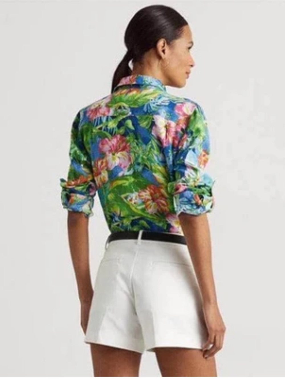 Ralph Lauren Karrie Floral Linen Shirt - Picture 2 of 5